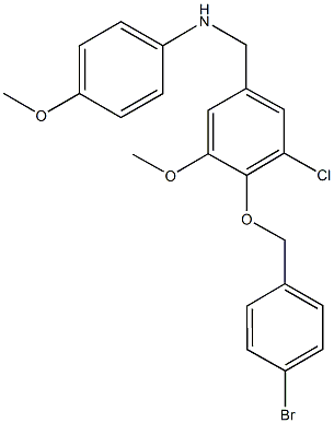 N-{4-[(4-bromobenzyl)oxy]-3-chloro-5-methoxybenzyl}-N-(4-methoxyphenyl)amine Struktur