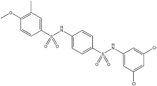 N-{4-[(3,5-dichloroanilino)sulfonyl]phenyl}-4-methoxy-3-methylbenzenesulfonamide Struktur