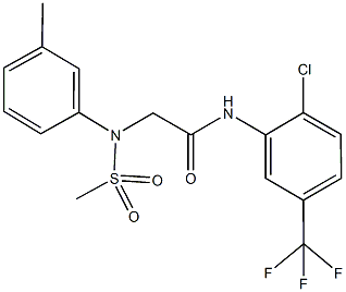 N-[2-chloro-5-(trifluoromethyl)phenyl]-2-[3-methyl(methylsulfonyl)anilino]acetamide Struktur