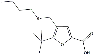 5-tert-butyl-4-[(butylsulfanyl)methyl]-2-furoic acid Struktur