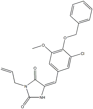 3-allyl-5-[4-(benzyloxy)-3-chloro-5-methoxybenzylidene]-2,4-imidazolidinedione Struktur