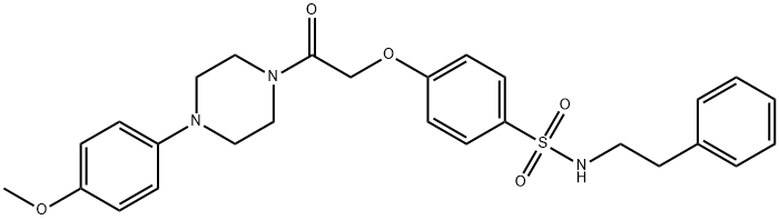 4-{2-[4-(4-methoxyphenyl)-1-piperazinyl]-2-oxoethoxy}-N-(2-phenylethyl)benzenesulfonamide Struktur