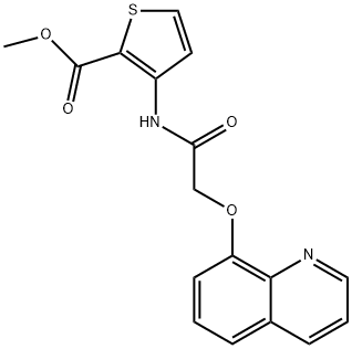 methyl 3-{[(8-quinolinyloxy)acetyl]amino}-2-thiophenecarboxylate Struktur