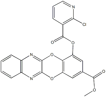 methyl 4-{[(2-chloro-3-pyridinyl)carbonyl]oxy}[1,4]benzodioxino[2,3-b]quinoxaline-2-carboxylate Struktur