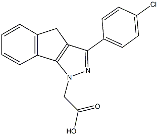 (3-(4-chlorophenyl)indeno[1,2-c]pyrazol-1(4H)-yl)acetic acid Struktur