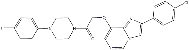 2-(4-chlorophenyl)imidazo[1,2-a]pyridin-8-yl 2-[4-(4-fluorophenyl)-1-piperazinyl]-2-oxoethyl ether Struktur