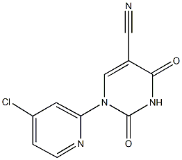 1-(4-chloropyridin-2-yl)-2,4-dioxo-1,2,3,4-tetrahydropyrimidine-5-carbonitrile Struktur