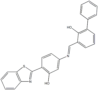 3-({[4-(1,3-benzothiazol-2-yl)-3-hydroxyphenyl]imino}methyl)[1,1'-biphenyl]-2-ol Struktur