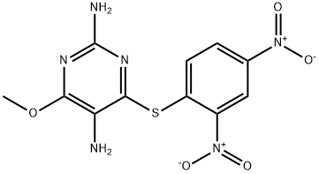 2,5-diamino-4-({2,4-dinitrophenyl}sulfanyl)-6-methoxypyrimidine Struktur