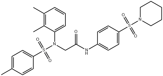 2-{2,3-dimethyl[(4-methylphenyl)sulfonyl]anilino}-N-[4-(piperidin-1-ylsulfonyl)phenyl]acetamide Struktur