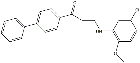 1-[1,1'-biphenyl]-4-yl-3-(5-chloro-2-methoxyanilino)-2-propen-1-one Struktur