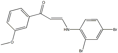 3-(2,4-dibromoanilino)-1-(3-methoxyphenyl)-2-propen-1-one Struktur