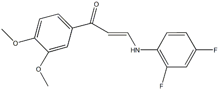 3-(2,4-difluoroanilino)-1-(3,4-dimethoxyphenyl)-2-propen-1-one Struktur