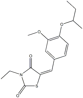 5-(4-sec-butoxy-3-methoxybenzylidene)-3-ethyl-1,3-thiazolidine-2,4-dione Struktur