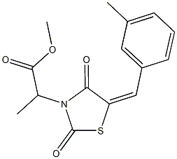 methyl 2-[5-(3-methylbenzylidene)-2,4-dioxo-1,3-thiazolidin-3-yl]propanoate Struktur