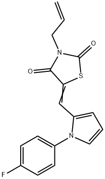 3-allyl-5-{[1-(4-fluorophenyl)-1H-pyrrol-2-yl]methylene}-1,3-thiazolidine-2,4-dione Struktur