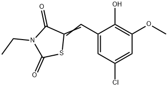 5-(5-chloro-2-hydroxy-3-methoxybenzylidene)-3-ethyl-1,3-thiazolidine-2,4-dione Struktur