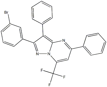 2-(3-bromophenyl)-3,5-diphenyl-7-(trifluoromethyl)pyrazolo[1,5-a]pyrimidine Struktur