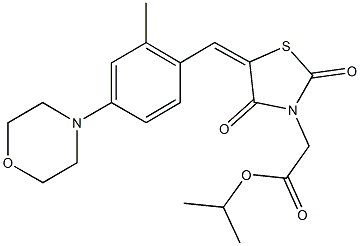 isopropyl {5-[2-methyl-4-(4-morpholinyl)benzylidene]-2,4-dioxo-1,3-thiazolidin-3-yl}acetate Struktur