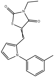 3-ethyl-5-{[1-(3-methylphenyl)-1H-pyrrol-2-yl]methylene}-1,3-thiazolidine-2,4-dione Struktur