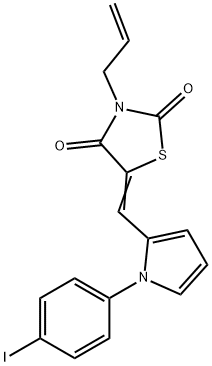 3-allyl-5-{[1-(4-iodophenyl)-1H-pyrrol-2-yl]methylene}-1,3-thiazolidine-2,4-dione Struktur