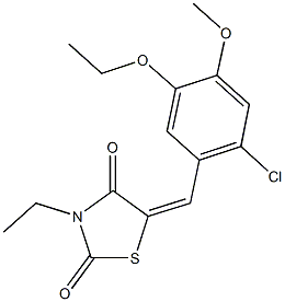 5-(2-chloro-5-ethoxy-4-methoxybenzylidene)-3-ethyl-1,3-thiazolidine-2,4-dione Struktur