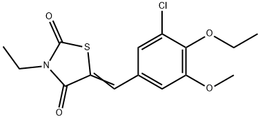 5-(3-chloro-4-ethoxy-5-methoxybenzylidene)-3-ethyl-1,3-thiazolidine-2,4-dione Struktur