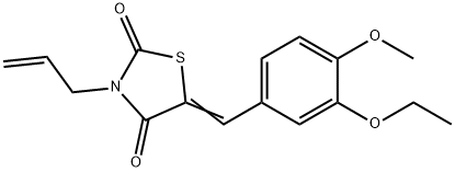 3-allyl-5-(3-ethoxy-4-methoxybenzylidene)-1,3-thiazolidine-2,4-dione Struktur