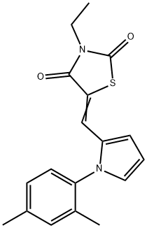 5-{[1-(2,4-dimethylphenyl)-1H-pyrrol-2-yl]methylene}-3-ethyl-1,3-thiazolidine-2,4-dione Struktur