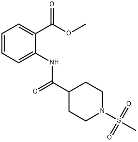 methyl 2-({[1-(methylsulfonyl)-4-piperidinyl]carbonyl}amino)benzoate Struktur