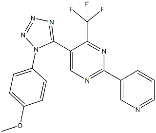 5-[1-(4-methoxyphenyl)-1H-tetraazol-5-yl]-2-(3-pyridinyl)-4-(trifluoromethyl)pyrimidine Struktur