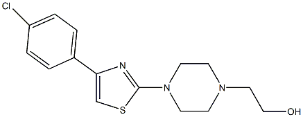 2-{4-[4-(4-chlorophenyl)-1,3-thiazol-2-yl]-1-piperazinyl}ethanol Struktur