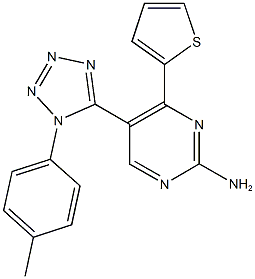 5-[1-(4-methylphenyl)-1H-tetraazol-5-yl]-4-(2-thienyl)-2-pyrimidinylamine Struktur