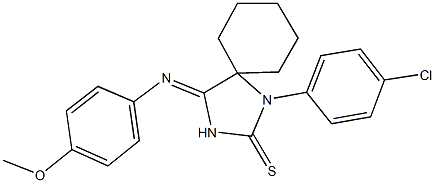 1-(4-chlorophenyl)-4-[(4-methoxyphenyl)imino]-1,3-diazaspiro[4.5]decane-2-thione Struktur