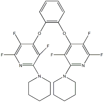 2,3,5-trifluoro-6-(1-piperidinyl)-4-(2-{[2,3,5-trifluoro-6-(1-piperidinyl)-4-pyridinyl]oxy}phenoxy)pyridine Struktur