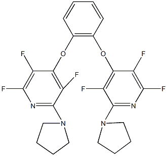 2,3,5-trifluoro-6-(1-pyrrolidinyl)-4-(2-{[2,3,5-trifluoro-6-(1-pyrrolidinyl)-4-pyridinyl]oxy}phenoxy)pyridine Struktur