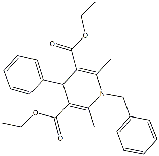 diethyl 1-benzyl-2,6-dimethyl-4-phenyl-1,4-dihydro-3,5-pyridinedicarboxylate Struktur