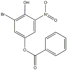 3-bromo-4-hydroxy-5-nitrophenyl benzoate Struktur