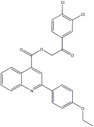 2-(3,4-dichlorophenyl)-2-oxoethyl 2-(4-ethoxyphenyl)quinoline-4-carboxylate Struktur