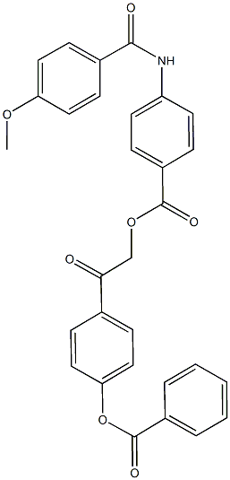 2-[4-(benzoyloxy)phenyl]-2-oxoethyl 4-[(4-methoxybenzoyl)amino]benzoate Struktur