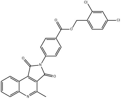 2,4-dichlorobenzyl 4-(4-methyl-1,3-dioxo-1,3-dihydro-2H-pyrrolo[3,4-c]quinolin-2-yl)benzoate Struktur