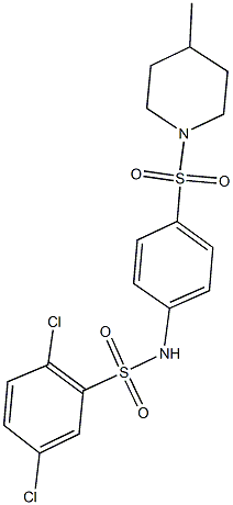 2,5-dichloro-N-{4-[(4-methyl-1-piperidinyl)sulfonyl]phenyl}benzenesulfonamide Struktur