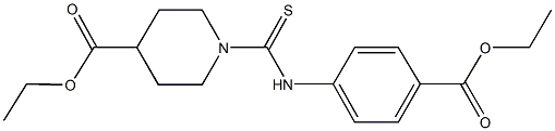 ethyl 1-{[4-(ethoxycarbonyl)anilino]carbothioyl}-4-piperidinecarboxylate Struktur