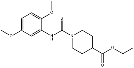 ethyl 1-[(2,5-dimethoxyanilino)carbothioyl]-4-piperidinecarboxylate Struktur