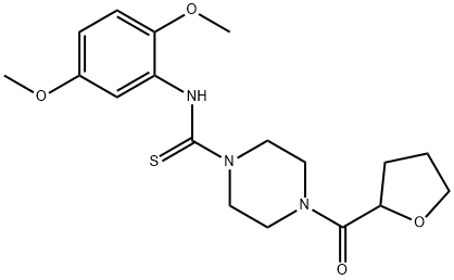 N-(2,5-dimethoxyphenyl)-4-(tetrahydro-2-furanylcarbonyl)-1-piperazinecarbothioamide Struktur