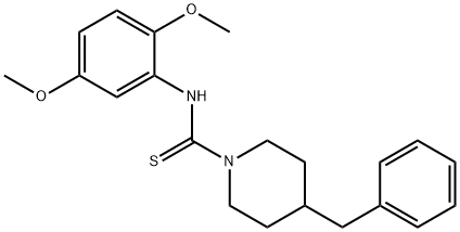 4-benzyl-N-(2,5-dimethoxyphenyl)-1-piperidinecarbothioamide Struktur