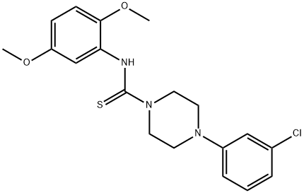 4-(3-chlorophenyl)-N-(2,5-dimethoxyphenyl)piperazine-1-carbothioamide Struktur