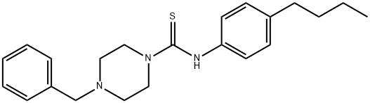 4-benzyl-N-(4-butylphenyl)piperazine-1-carbothioamide Struktur