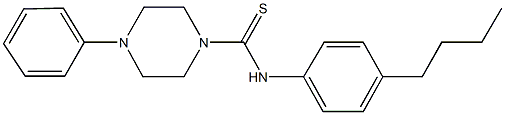 N-(4-butylphenyl)-4-phenyl-1-piperazinecarbothioamide Struktur