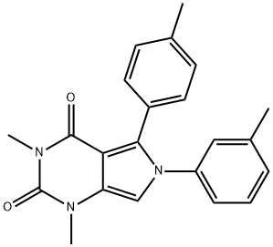 1,3-dimethyl-6-(3-methylphenyl)-5-(4-methylphenyl)-1H-pyrrolo[3,4-d]pyrimidine-2,4(3H,6H)-dione Struktur